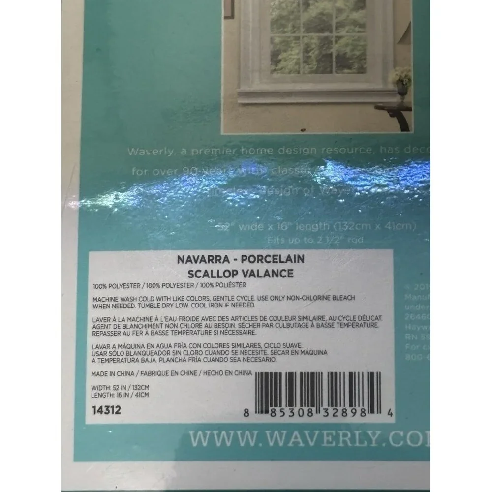 Traditions by Waverly Navarra Antique Scallop Valance Rod Pocket 52